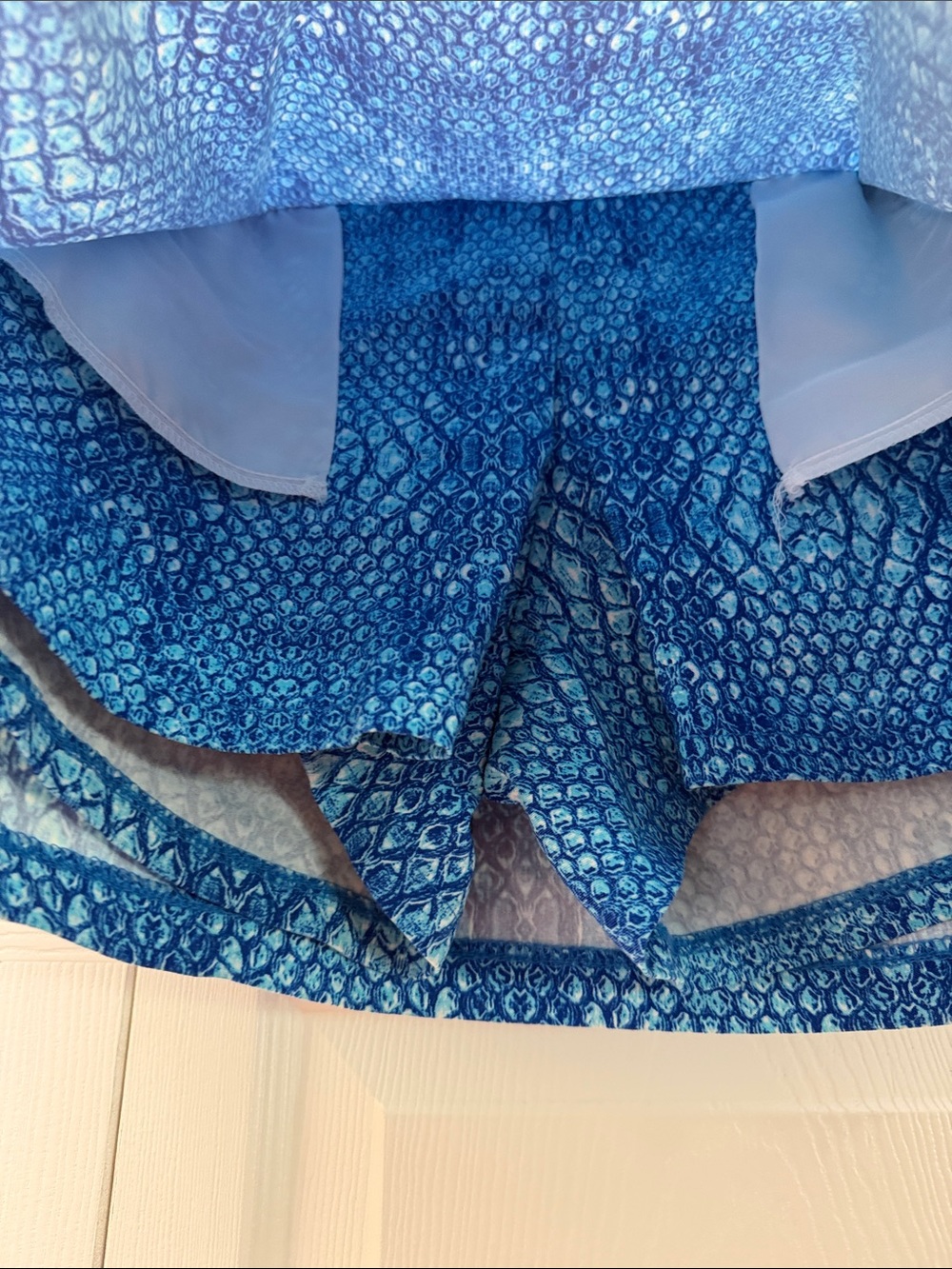 Attyre New York Womens Blue Reptile Skin Athletic Pull On Skort - Picture 6 of 8